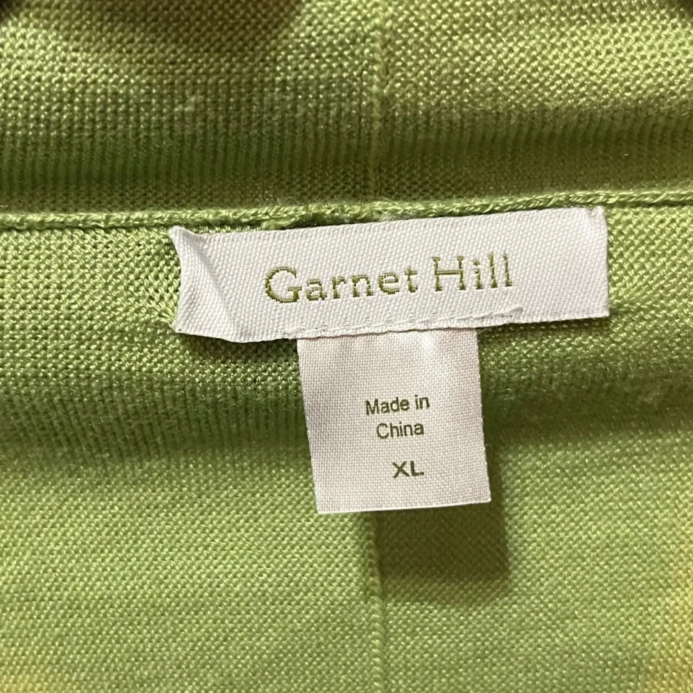 Garnet Hill Open Front Cardigan Sweater Half/Quarter Length Sleeves Size XL